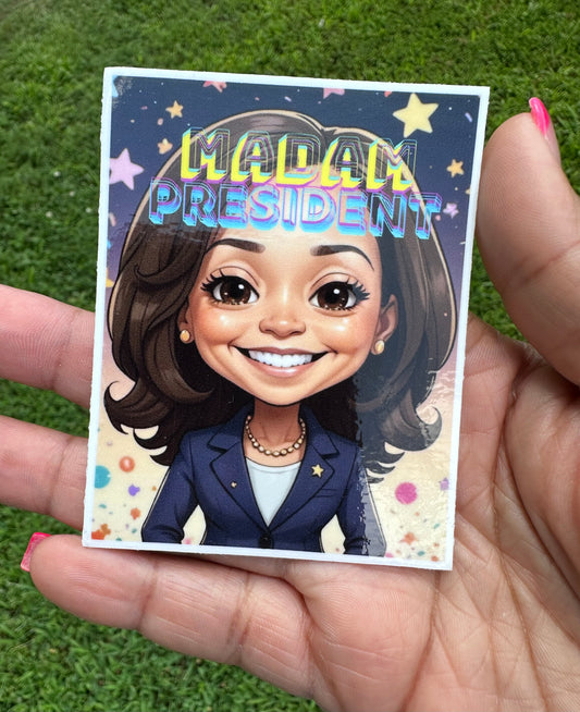 Madam President Kamala Harris Sticker – Celebrate a Historic Moment!